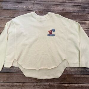 Pistola White Cropped Sweatshirt with Embroidered Logo Size S NWOT